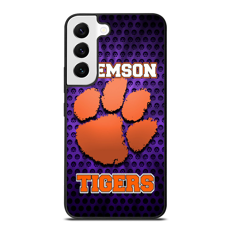 CLEAMSON TIGERS FOOTBALL LOGO PURPLE Samsung Galaxy S22 Case