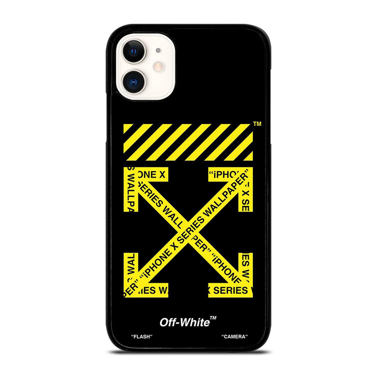 OFF WHITE LOGO YELLOW STRIPE iPhone 11 Case