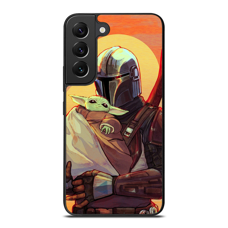 MANDALORIAN AND BABY YODA STAR WARS CARTOON Samsung Galaxy S22 Plus Case