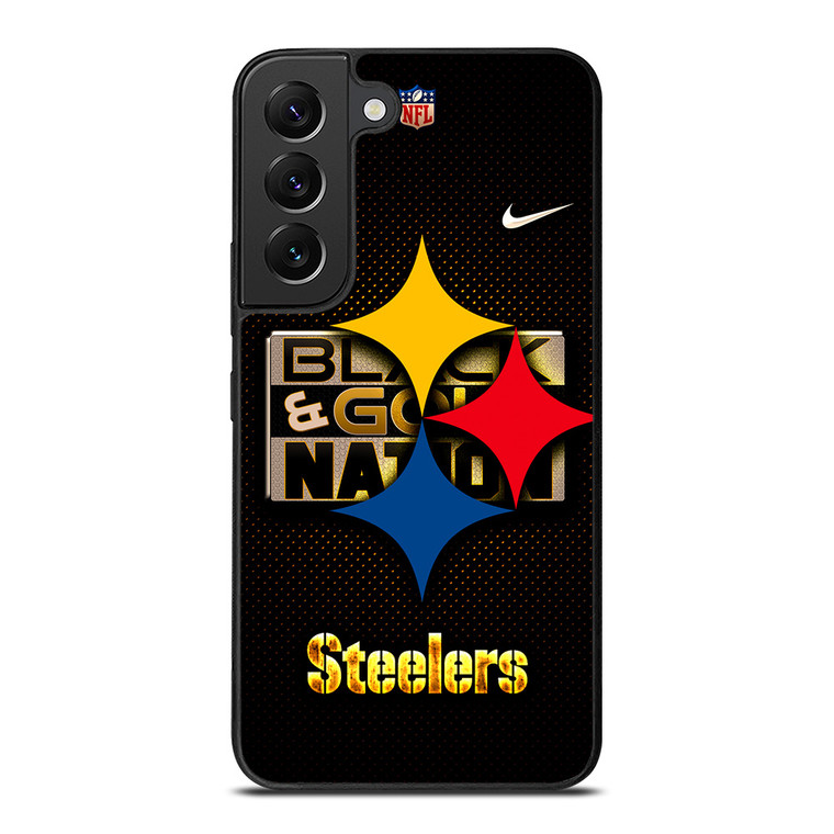 PITTSBURGH STEELERS BLACK AND GO NATION Samsung Galaxy S22 Plus Case