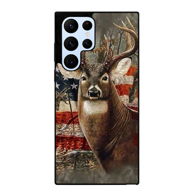 AMERICAN FLAG DEER BUCK CAMO Samsung Galaxy S22 Ultra Case Samsung