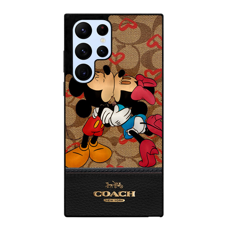 COACH NEW YORK BROWN MICKEY AND MINNIE MOUSE Samsung Galaxy S22 Ultra Case Samsung