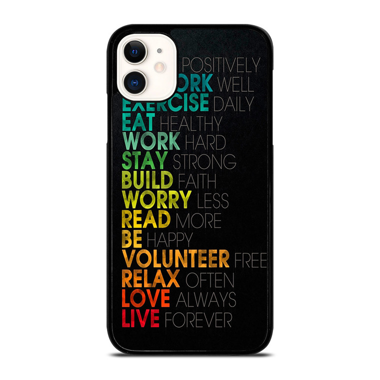 QUOTE INSPIRATIONAL THINK POSITIVELY iPhone 11 Case