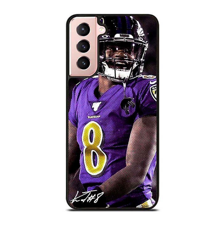 LAMAR JACKSON BALTIMORE RAVENS SIGNATURE Samsung Galaxy S21 Case