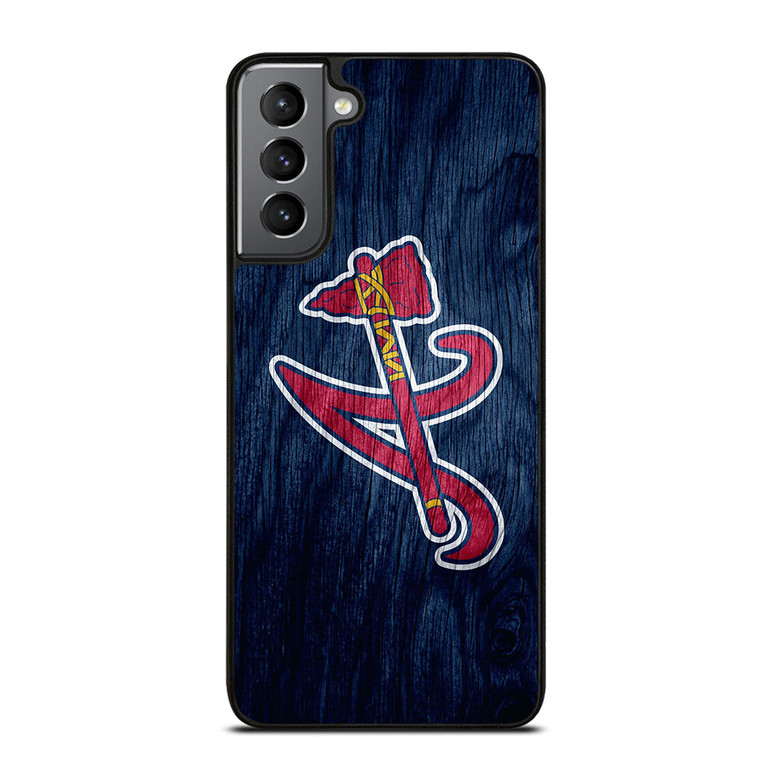 ATLANTA BRAVES MLB WOODEN LOGO Samsung Galaxy S21 Plus Case