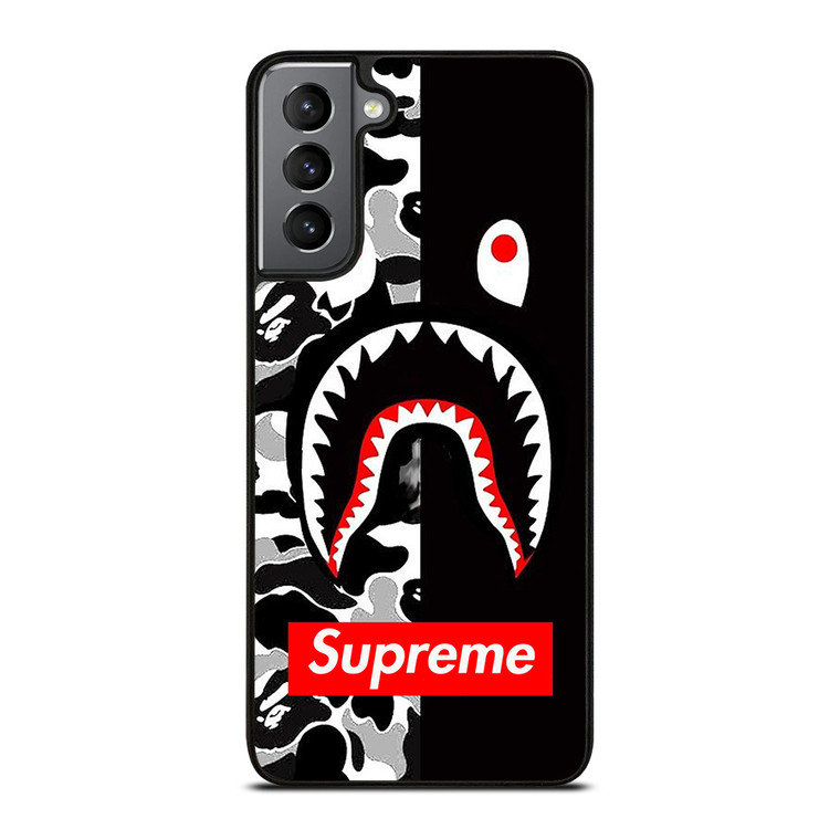 BAPE SHARK SUPREME CAMO BLACK Samsung Galaxy S21 Plus Case