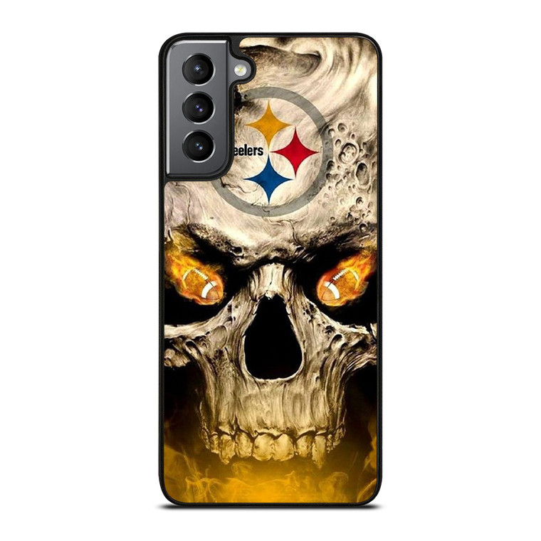 PITTSBURGH STEELERS FOOTBALL SKULL Samsung Galaxy S21 Plus Case