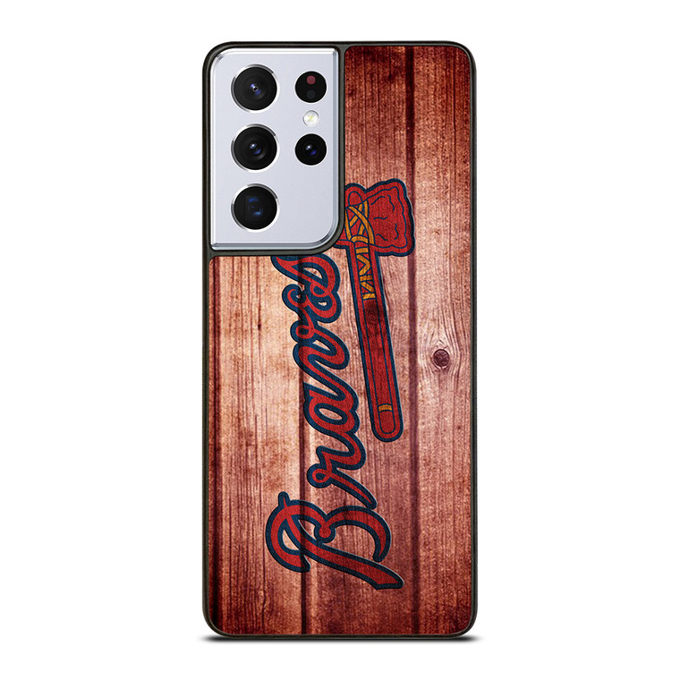 ATLANTA BRAVES BASEBALL WOOD Samsung Galaxy S21 Ultra Case