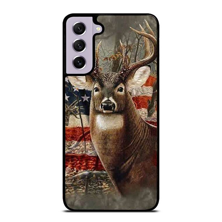 AMERICAN FLAG DEER BUCK CAMO Samsung Galaxy S21 FE Case