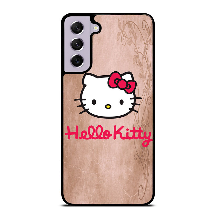 HELLO KITTY FACE WOOD Samsung Galaxy S21 FE Case