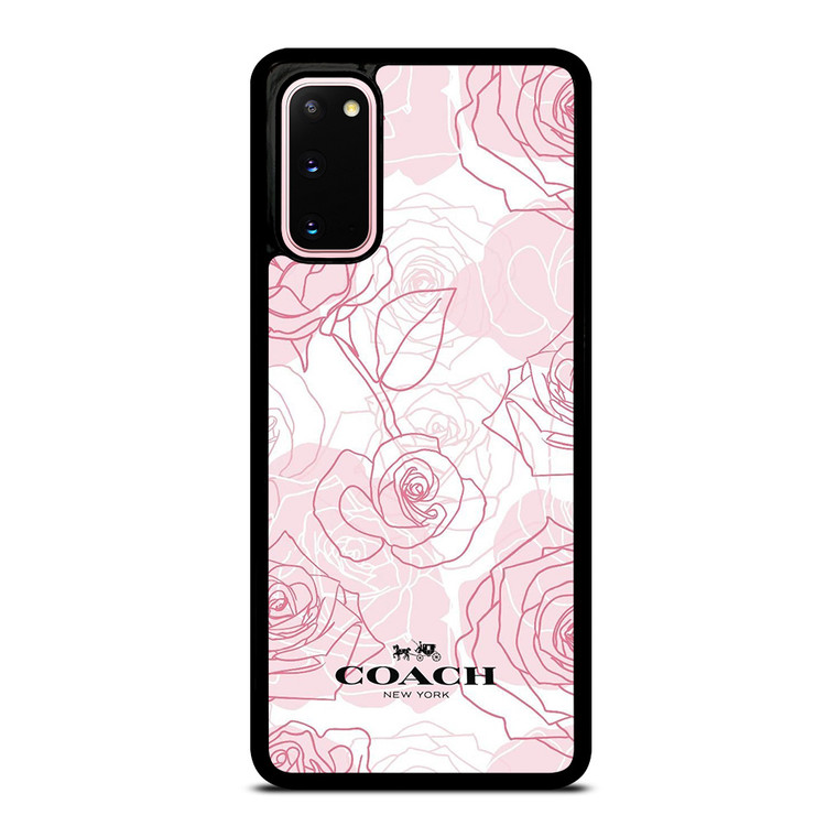 COACH NEW YORK PINK ROSES Samsung Galaxy S20 Case