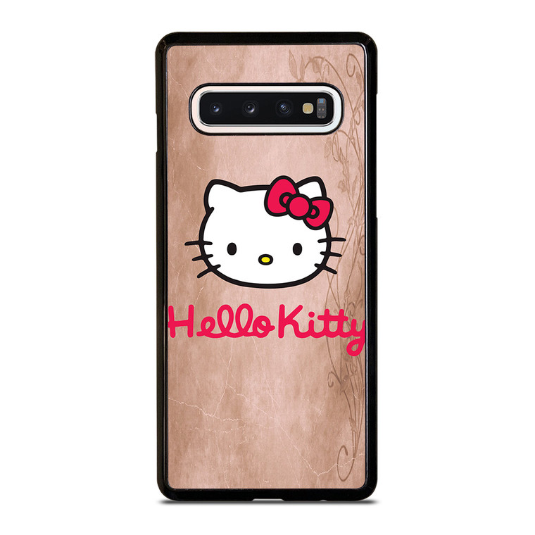 HELLO KITTY FACE WOOD Samsung Galaxy S10 Case