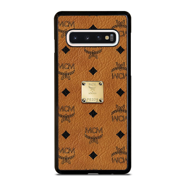 MCM WORLD WIDE BROWN LEATHER EMBLEM Samsung Galaxy S10 Case