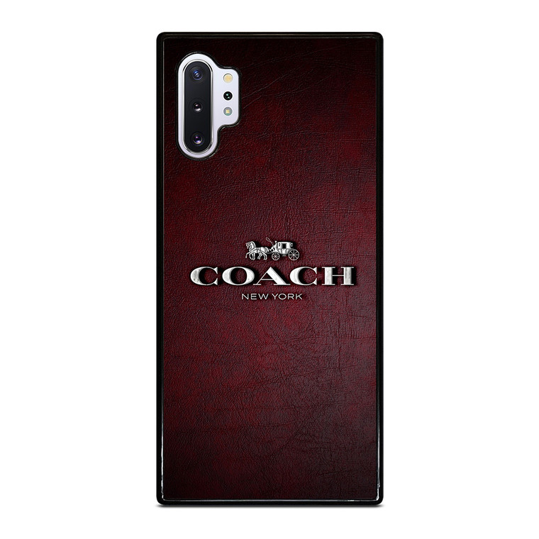 COACH NEW YORK LOGO RED LEATHER Samsung Galaxy Note 10 Plus Case