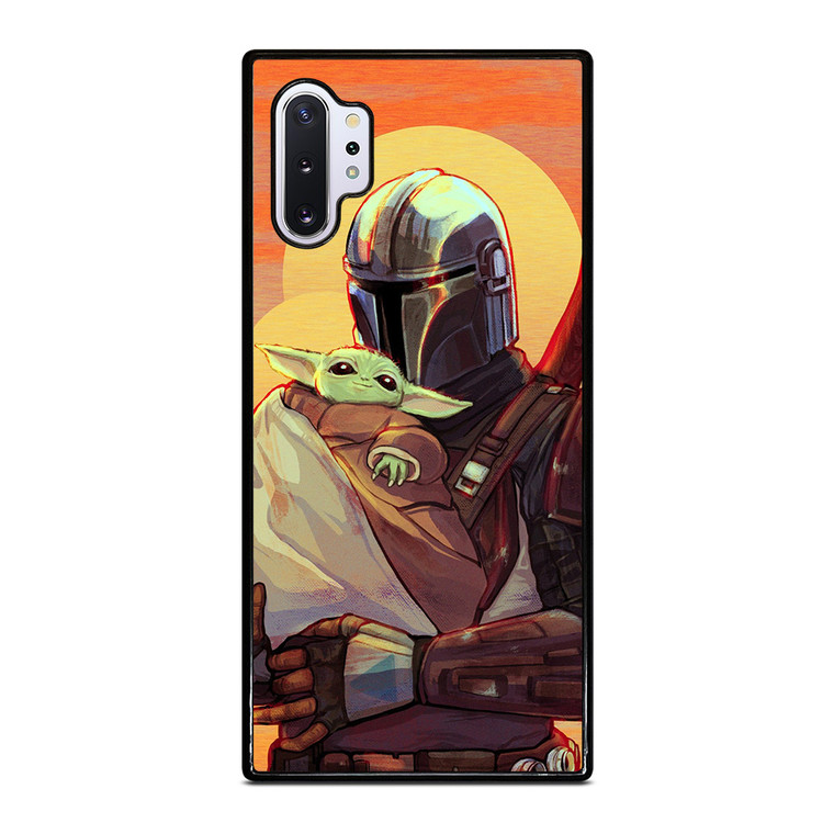 MANDALORIAN AND BABY YODA STAR WARS CARTOON Samsung Galaxy Note 10 Plus Case