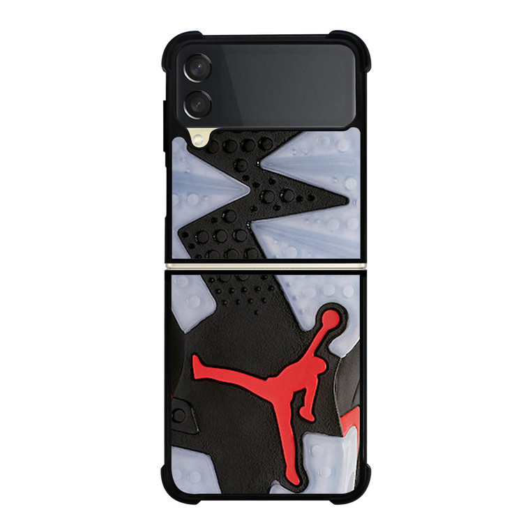 AIR JORDAN BLACK RED SOLE Samsung Galaxy Z FLip 3 5G Case Cover
