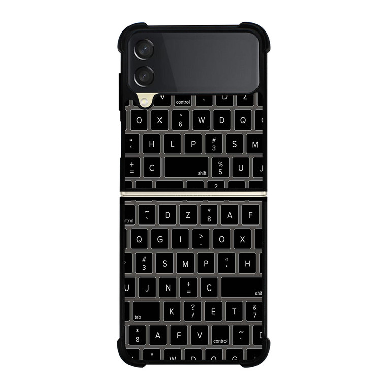 BLACK KEYBOARD PATTERN Samsung Galaxy Z FLip 3 5G Case Cover