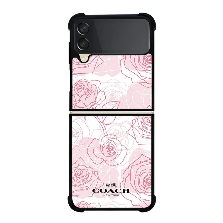 COACH NEW YORK PINK ROSES Samsung Galaxy Z FLip 3 5G Case Cover COACH NEW YORK PINK ROSES Samsung Galaxy Z FLip 3 5G Case Cover