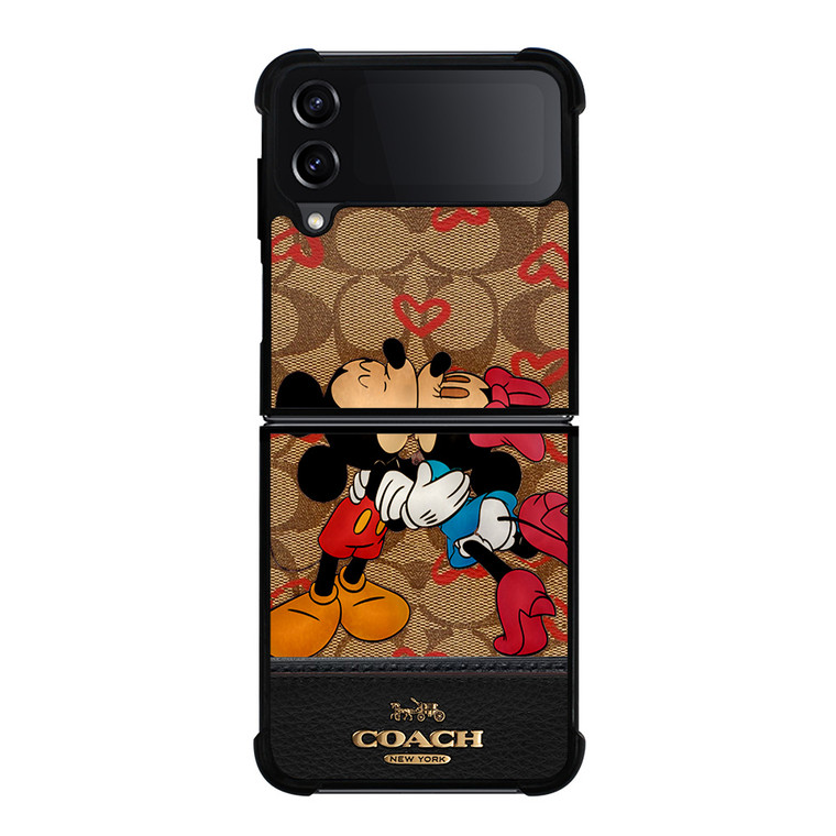 COACH NEW YORK BROWN MICKEY AND MINNIE MOUSE Samsung Galaxy Z FLip4 5G Case Cover