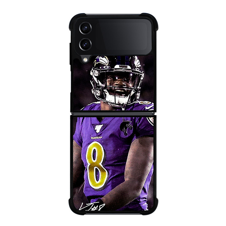LAMAR JACKSON BALTIMORE RAVENS SIGNATURE Samsung Galaxy Z FLip4 5G Case Cover