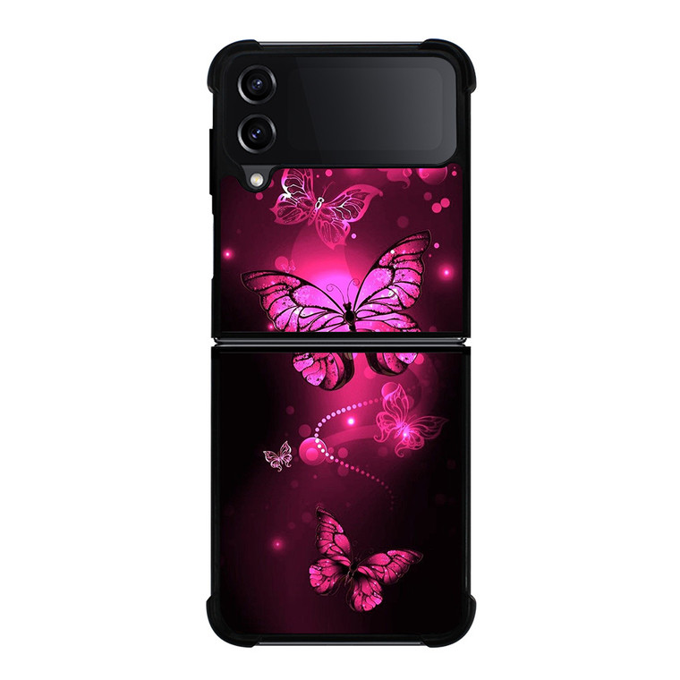 PURPLE BITTERFLY PINK Samsung Galaxy Z FLip4 5G Case Cover