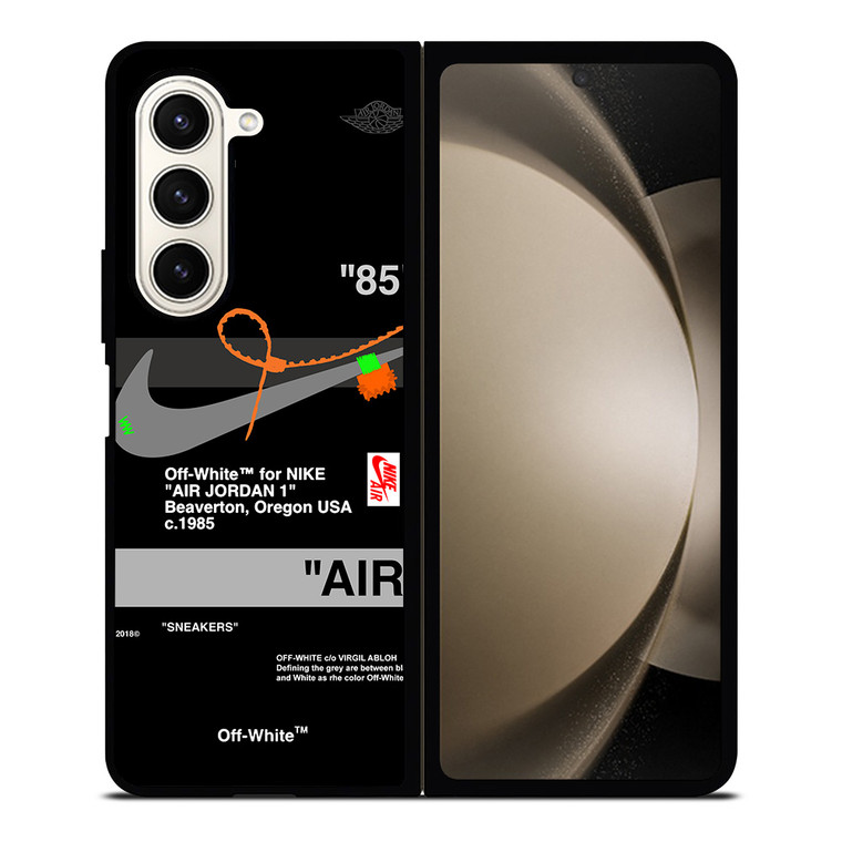 AIR JORDAN NIKE OFF WHITE BLACK Samsung Galaxy Z Fold 5 Case Cover