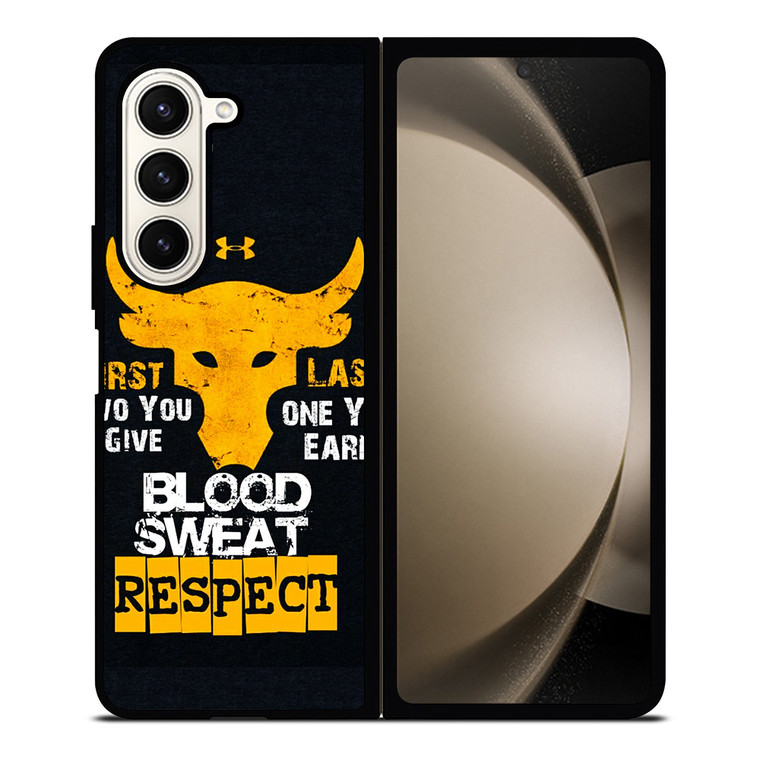 UNDER ARMOUR PROJECT ROCK BLOOD SWEAT Samsung Galaxy Z Fold 5 Case Cover