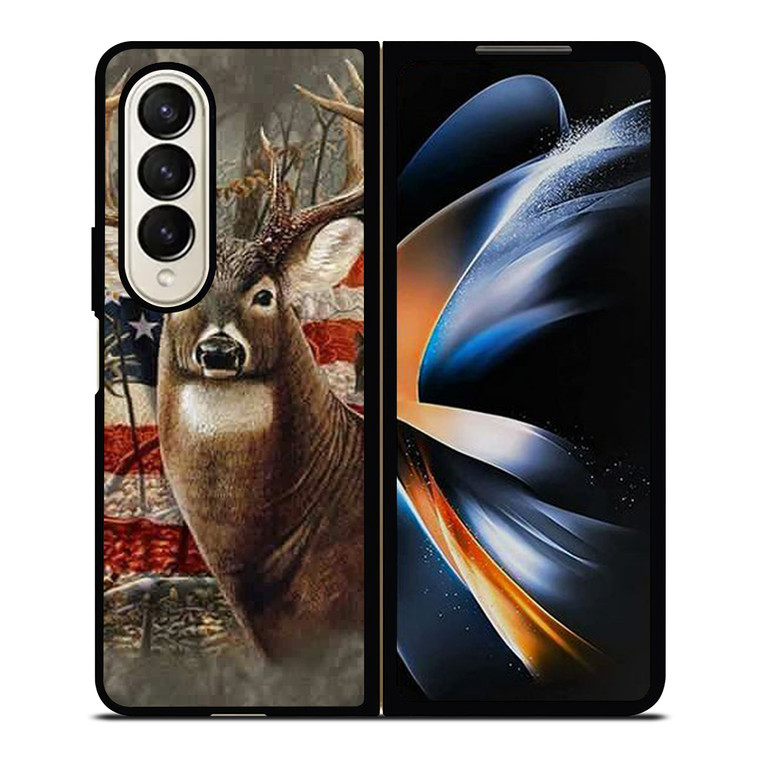 AMERICAN FLAG DEER BUCK CAMO Samsung Galaxy Z Fold 4 Case Cover