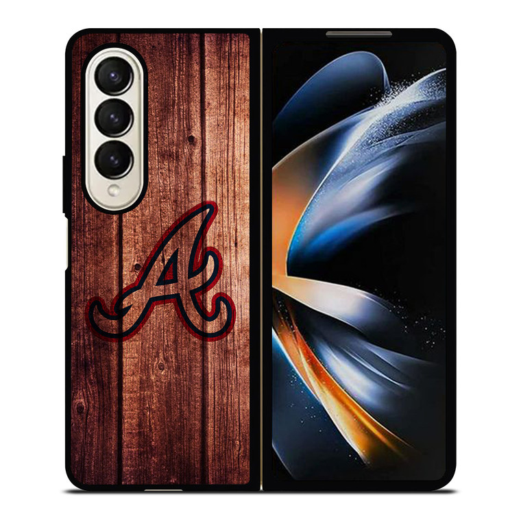 ATLANTA BRAVES LOGO WOOD INITIAL Samsung Galaxy Z Fold 4 Case Cover
