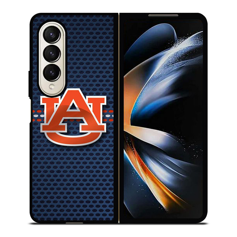 AUBURN TIGERS FOOTBALL CARBON BLUE LOGO Samsung Galaxy Z Fold 4 Case Cover