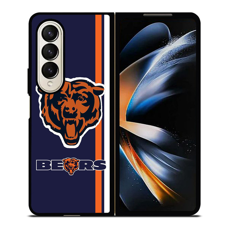 CHICAGO BEARS STRIPS ICON Samsung Galaxy Z Fold 4 Case Cover