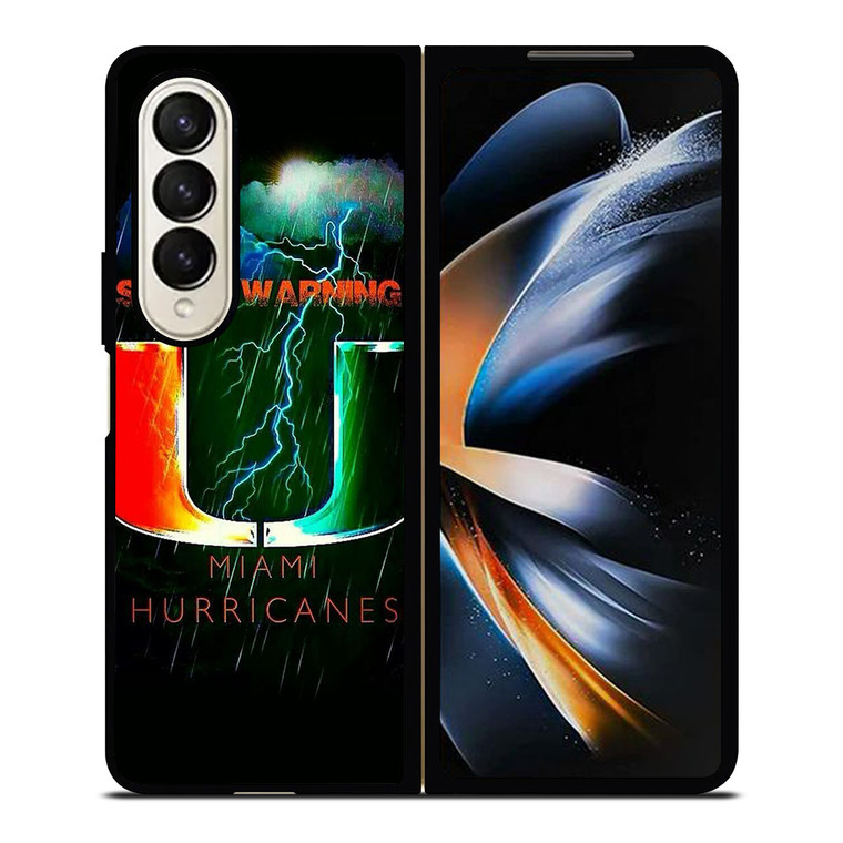 UM MIAMI HURRICANES NFL THUNDER Samsung Galaxy Z Fold 4 Case Cover