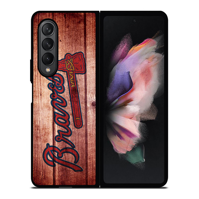 ATLANTA BRAVES BASEBALL WOOD Samsung Galaxy Z Fold 3 Case Cover
