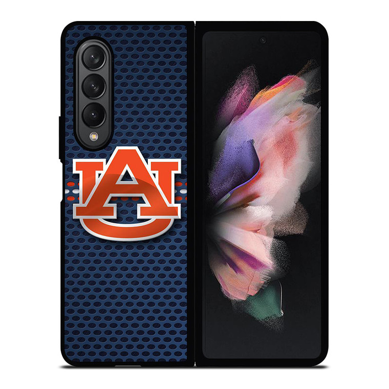 AUBURN TIGERS FOOTBALL CARBON BLUE LOGO Samsung Galaxy Z Fold 3 Case Cover