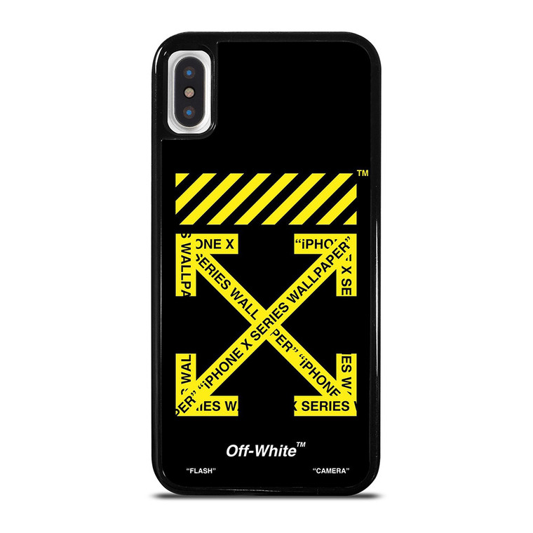 OFF WHITE LOGO YELLOW STRIPE iPhone X / XS Case