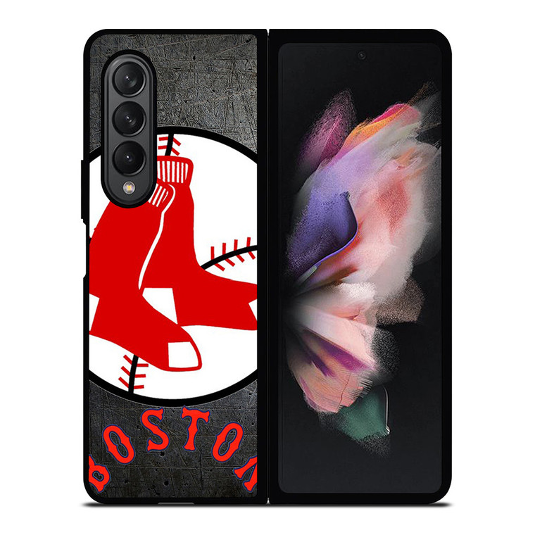 BOSTON RED SOX BASEBALL METAL LOGO Samsung Galaxy Z Fold 3 Case Cover