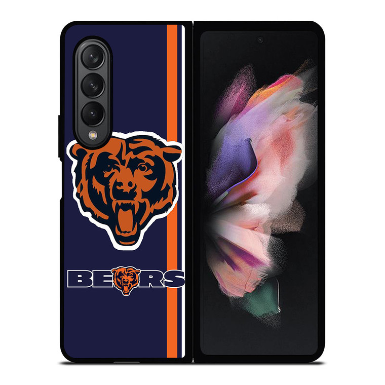 CHICAGO BEARS STRIPS ICON Samsung Galaxy Z Fold 3 Case Cover