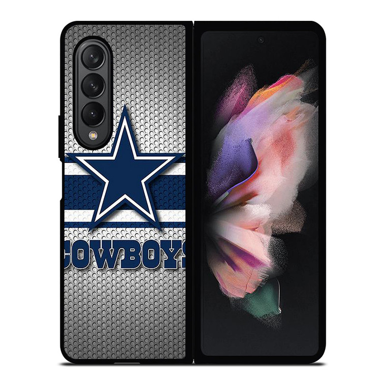 DALLAS COWBOYS NFL LOGO SILVER CARBON Samsung Galaxy Z Fold 3 Case Cover