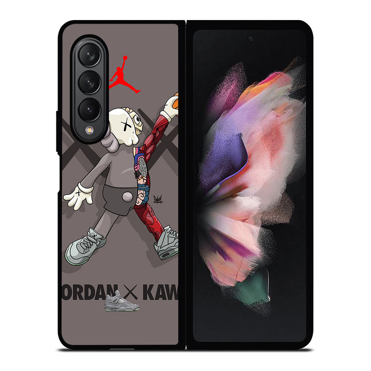 KAWS AIR JORDAN GREY Samsung Galaxy Z Fold 3 Case Cover KAWS AIR JORDAN GREY Samsung Galaxy Z Fold 3 Case Cover