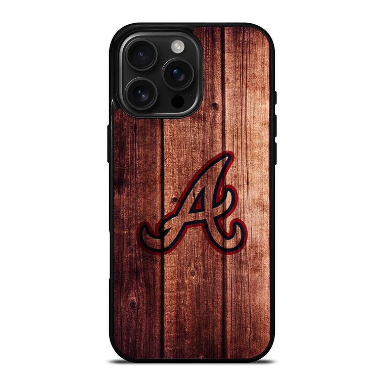 ATLANTA BRAVES LOGO WOOD INITIAL iPhone 16 Pro Max Case
