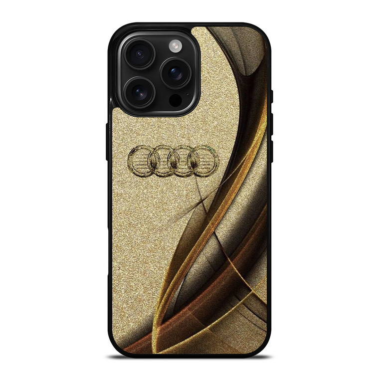 AUDI LOGO ELEGAN GOLD TEXTURE iPhone 16 Pro Max Case