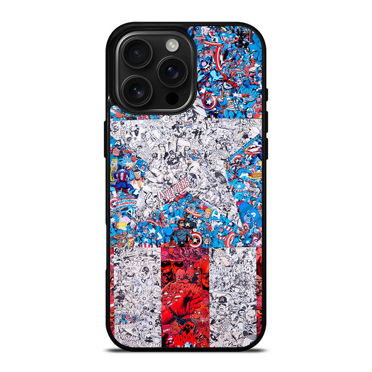 CAPTAIN AMERICA MARVEL COLLAGES iPhone 16 Pro Max Case