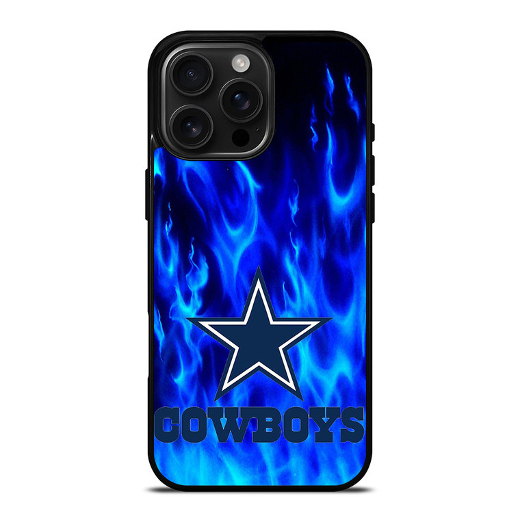 DALLAS COWBOYS LOGO BLUE FIRE iPhone 16 Pro Max Case