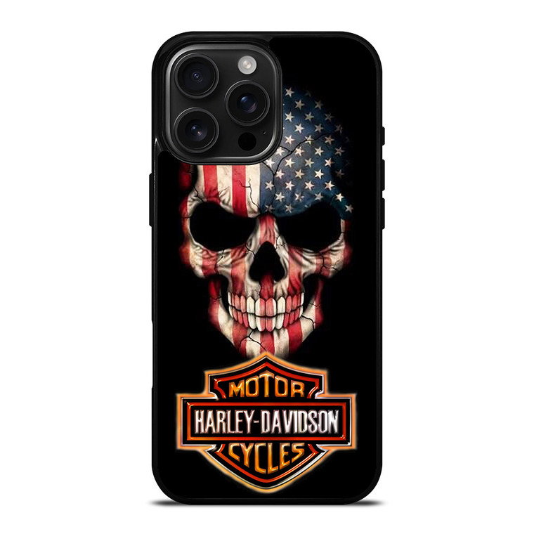 HARLEY DAVIDSON SKULL FLAG iPhone 16 Pro Max Case