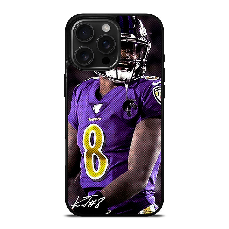 LAMAR JACKSON BALTIMORE RAVENS SIGNATURE iPhone 16 Pro Max Case