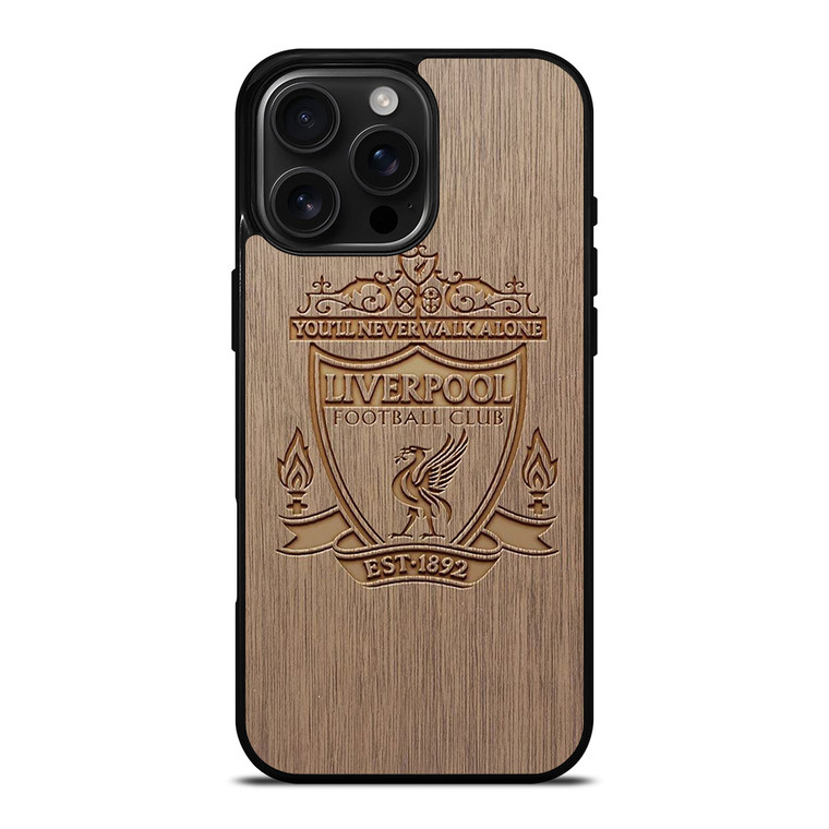LIVERPOOL FC FOOTBALL CLUB WOODEN LOGO iPhone 16 Pro Max Case