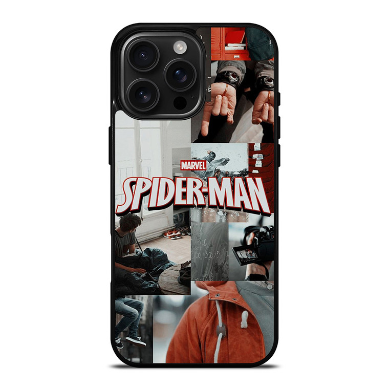 MARVEL SPIDERMAN LOGO COLAGE iPhone 16 Pro Max Case