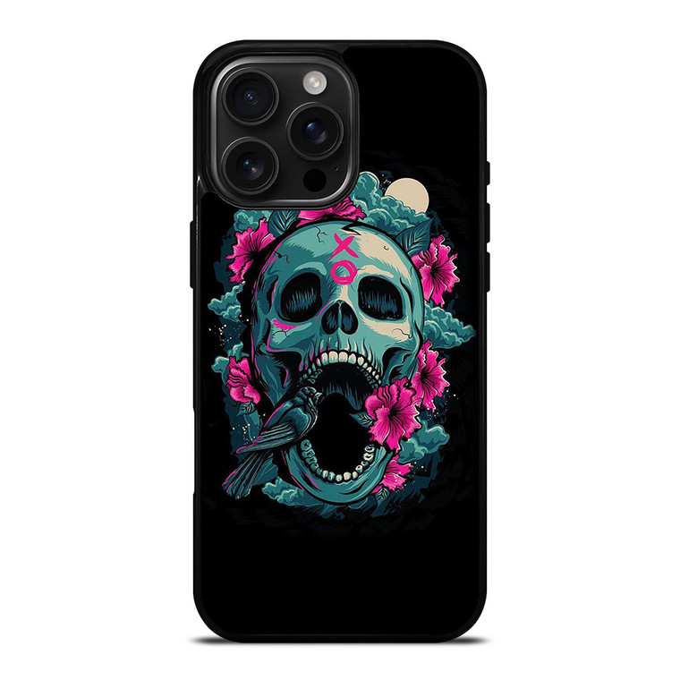 SKULL ROSE VIOLET ARTWORK iPhone 16 Pro Max Case