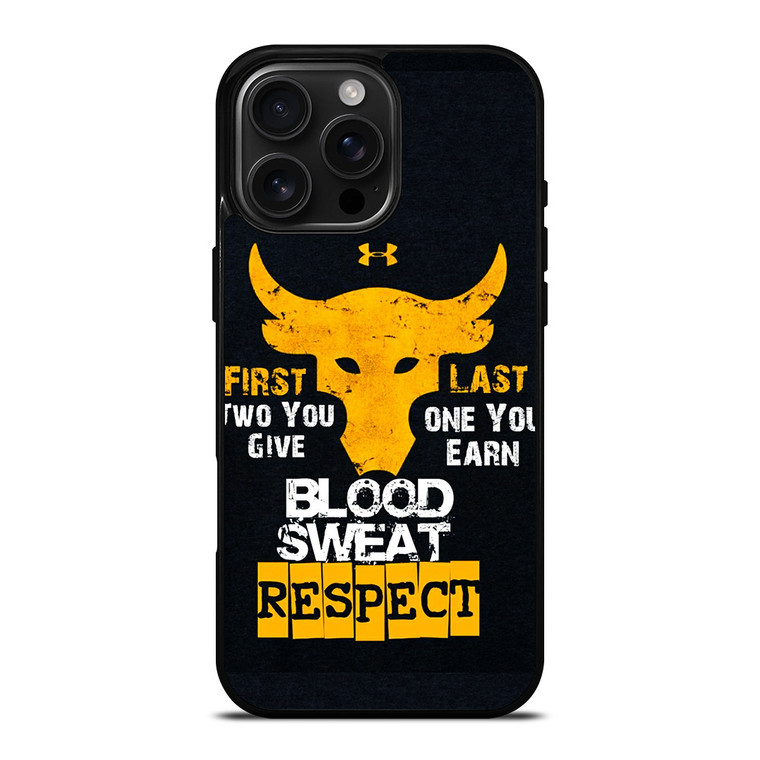 UNDER ARMOUR PROJECT ROCK BLOOD SWEAT iPhone 16 Pro Max Case