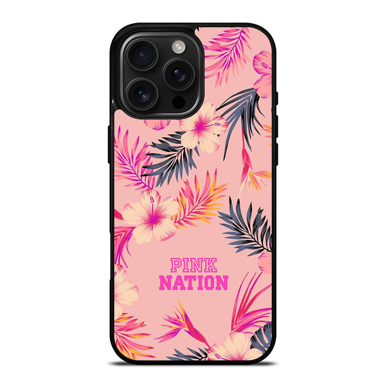VICTORIA SECRET PINK NATION FLORAL BG iPhone 16 Pro Max Case